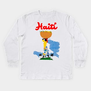 Haiti Vintage Style Kids Long Sleeve T-Shirt